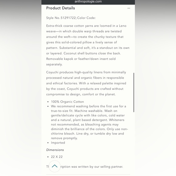 2 Coyuchi Organic Woven Rope Pillows with Kapok Inserts (Sold As A Pair) - Picture 8 of 8